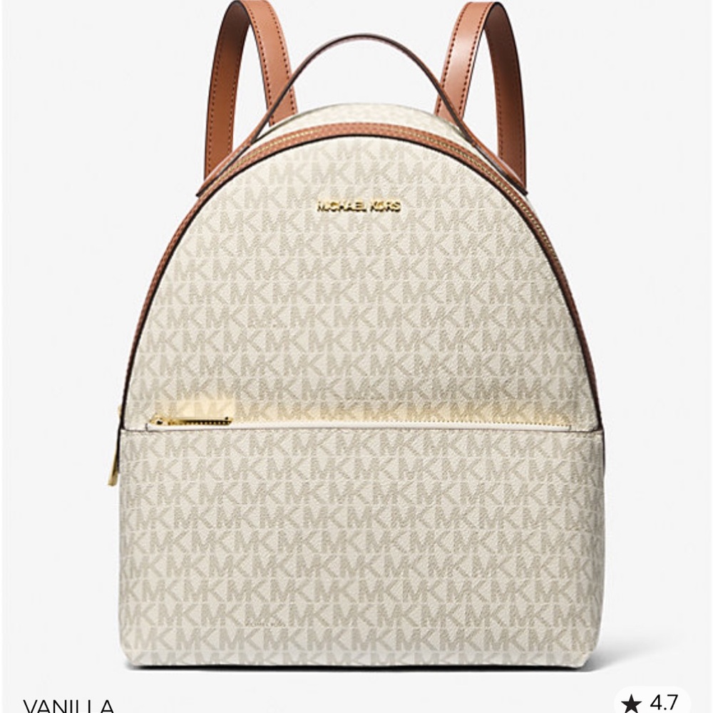 Michael Kors Cream and Tan Backpack